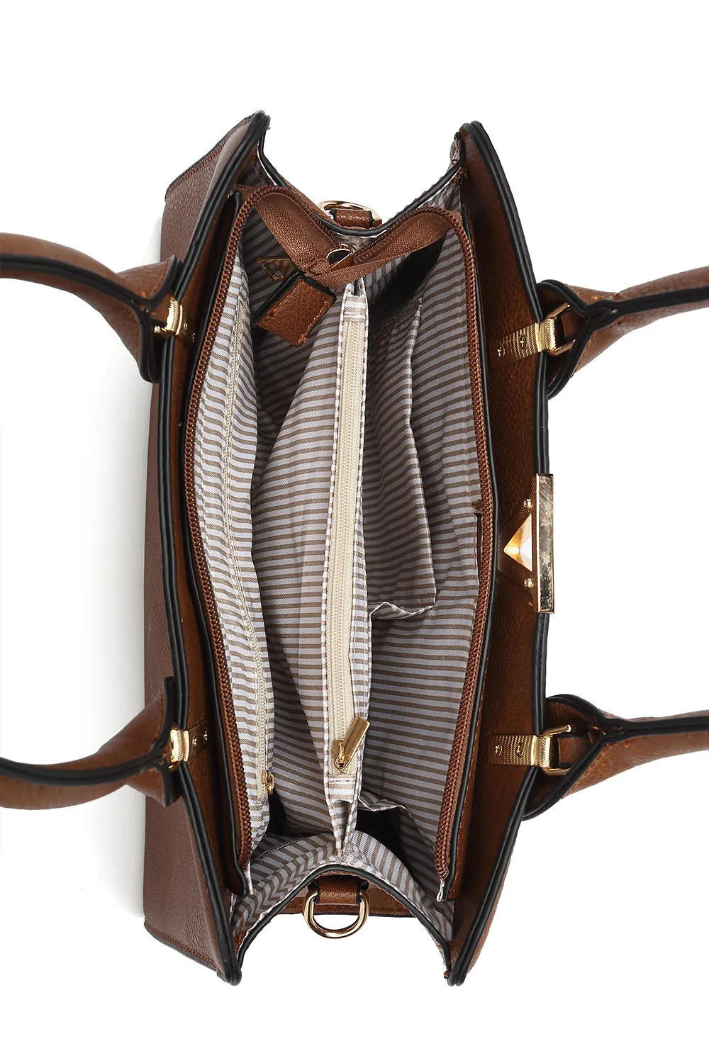 Structured Double Handle V Tote