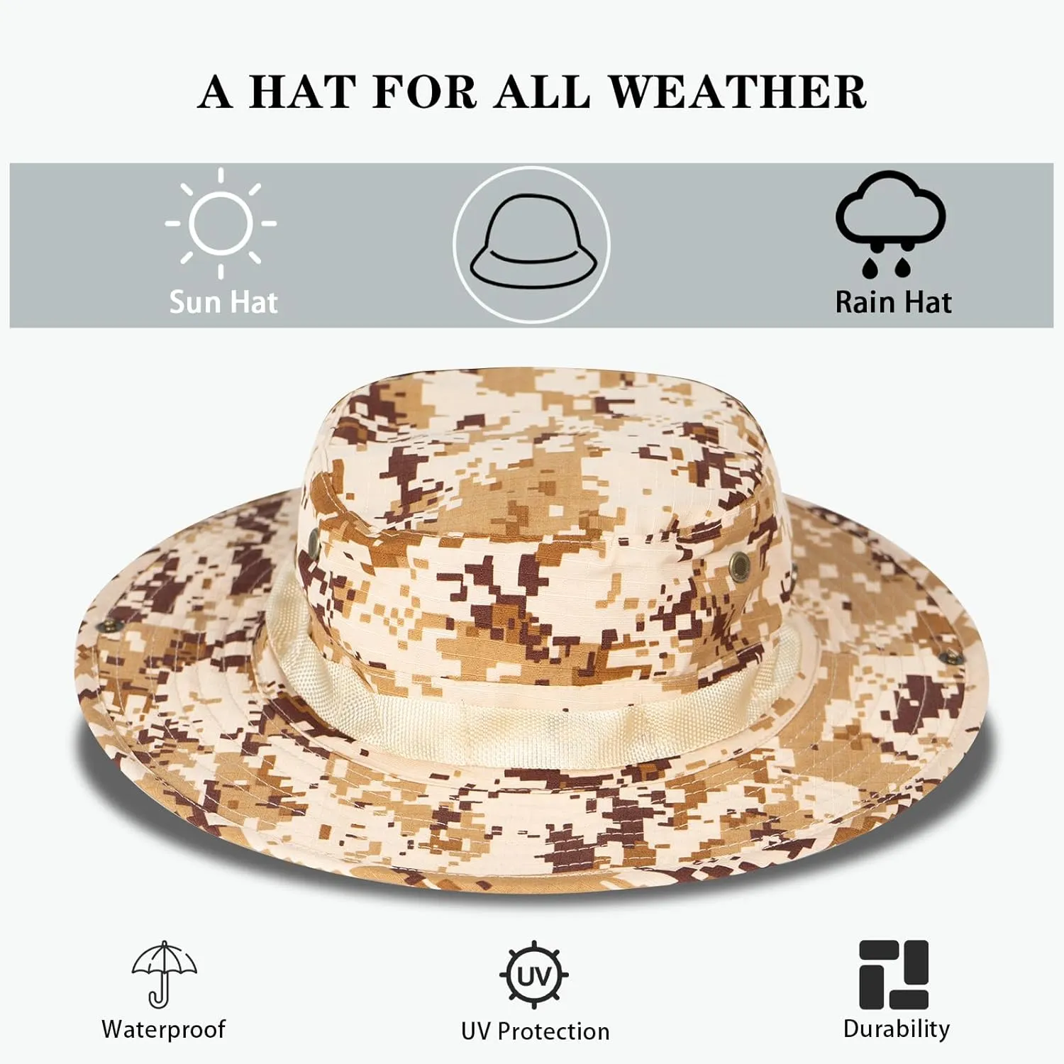 Sun Hats for Men Women Bucket Hat UPF 50  UV Protection Boonie Hat for Safari Fishing Hiking Garden Beach