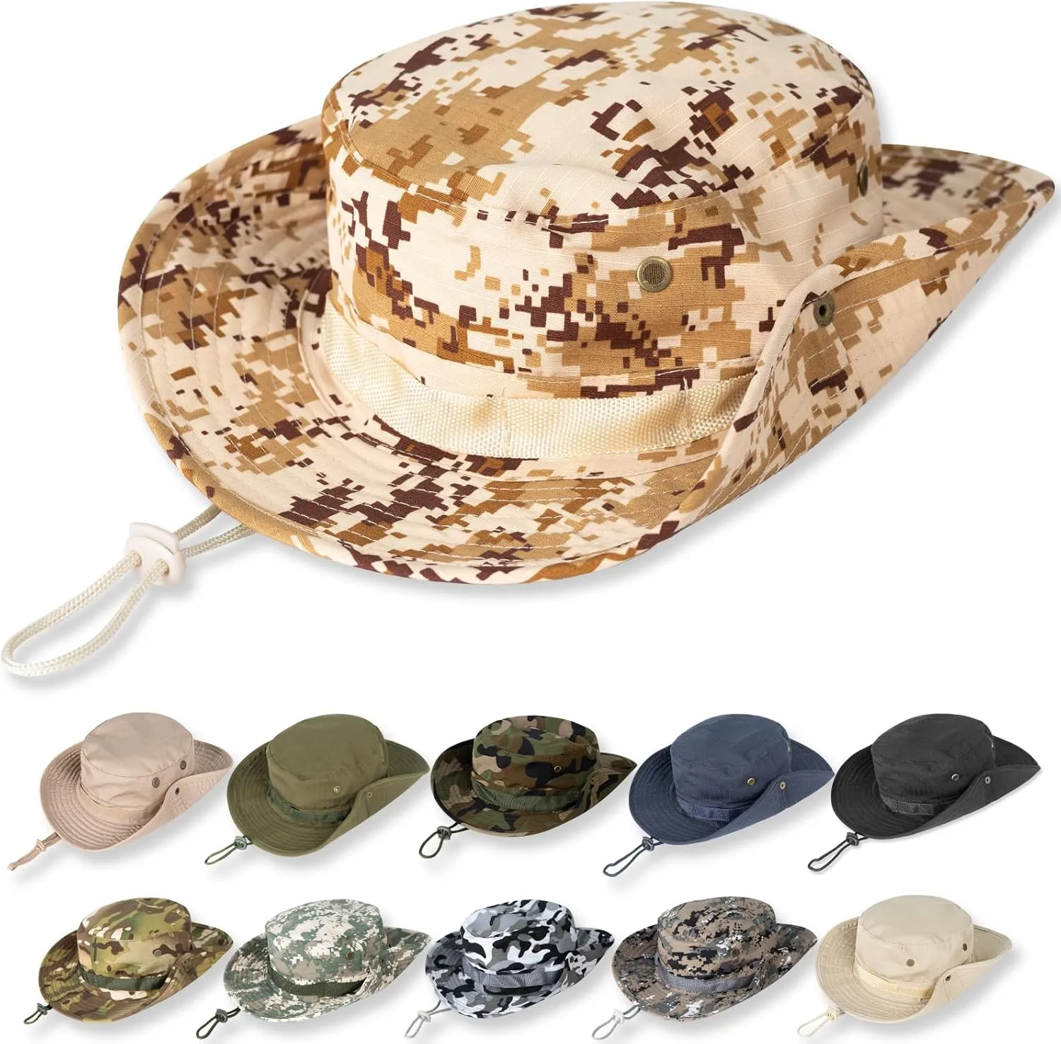 Sun Hats for Men Women Bucket Hat UPF 50  UV Protection Boonie Hat for Safari Fishing Hiking Garden Beach