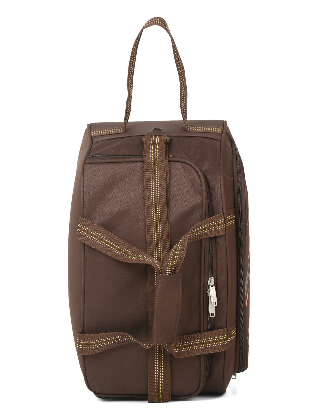 Teakwood Leather Brown Printed Medium Duffel Bag