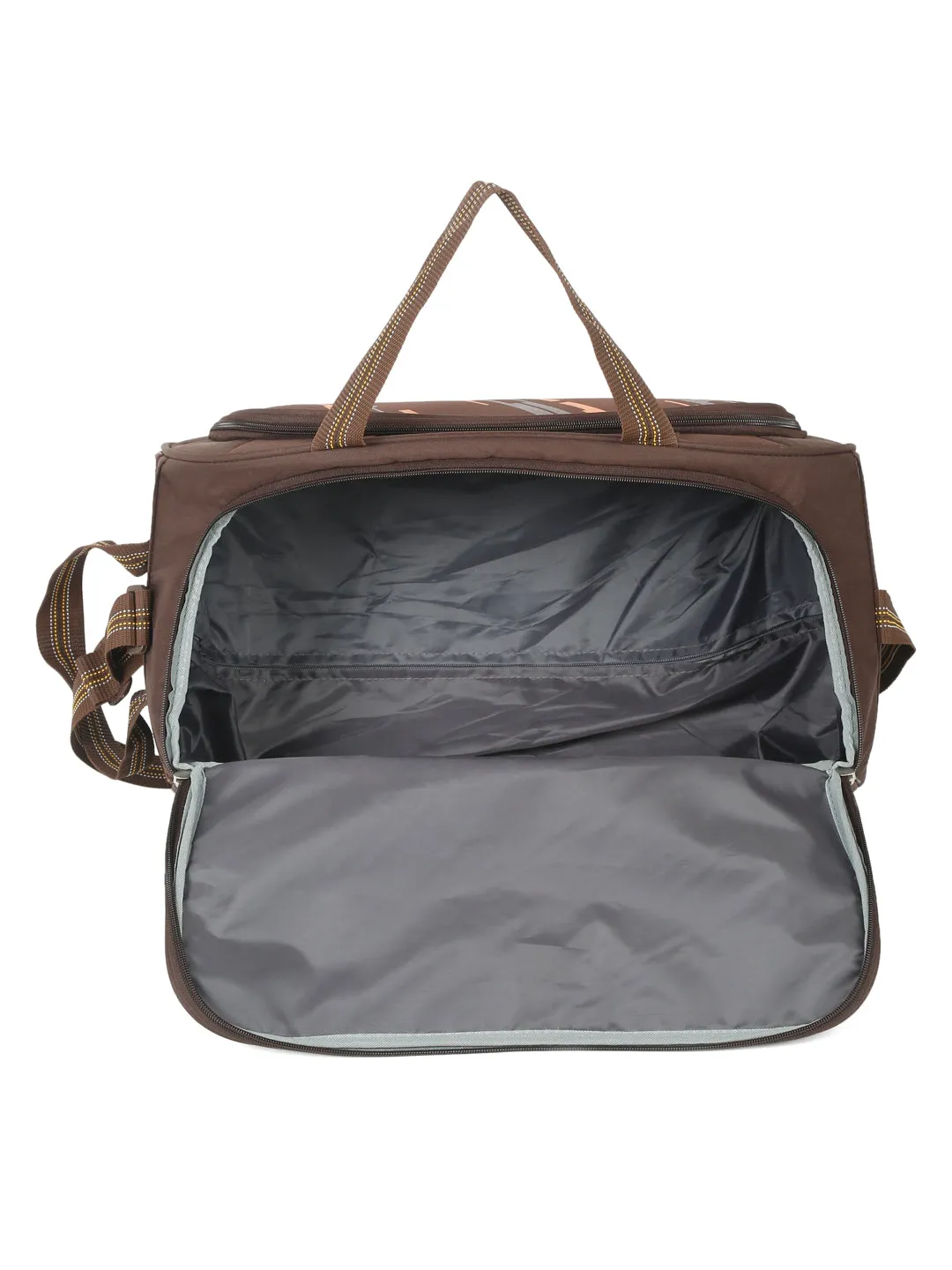 Teakwood Leather Brown Printed Medium Duffel Bag