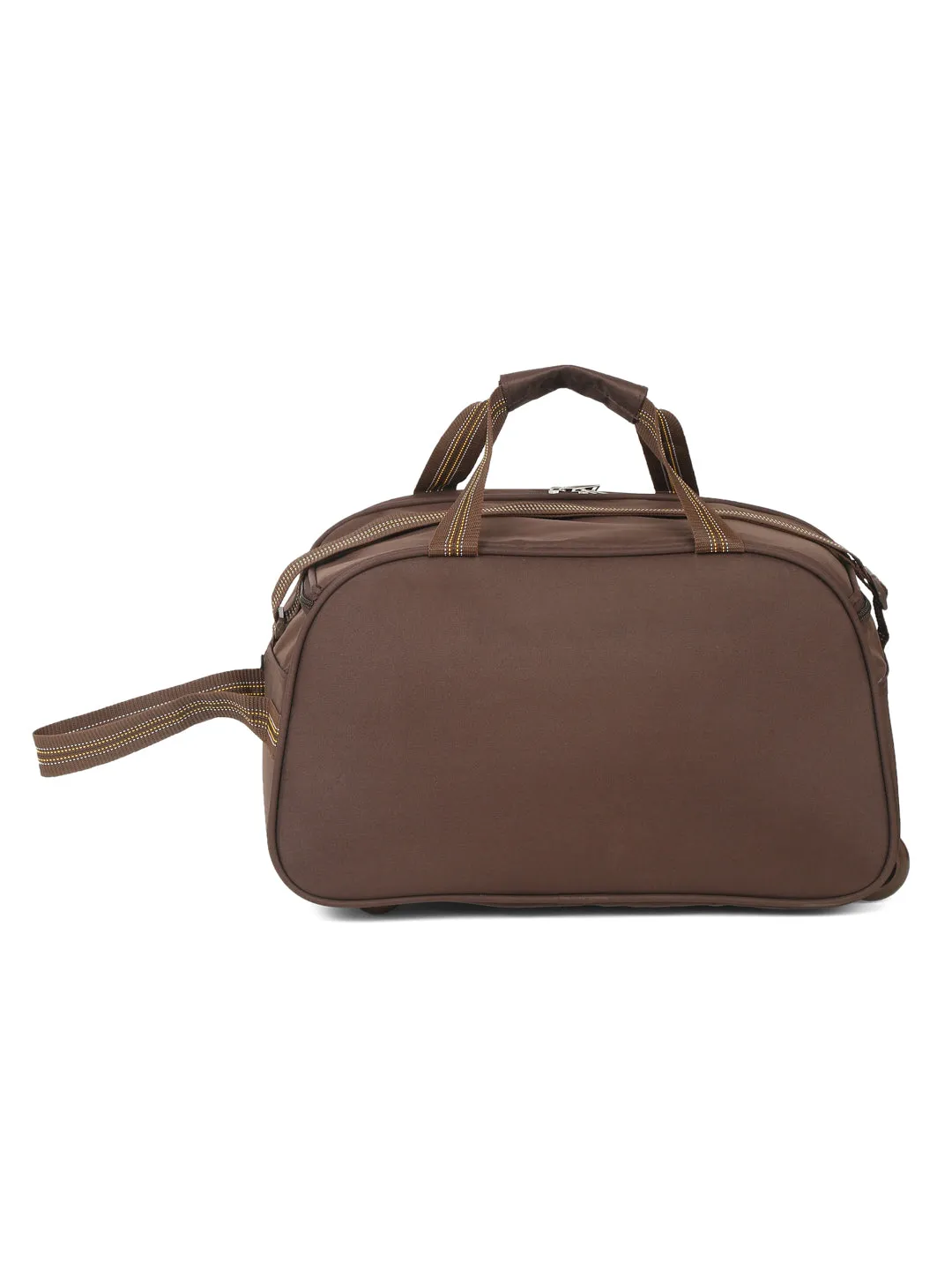 Teakwood Leather Brown Printed Medium Duffel Bag