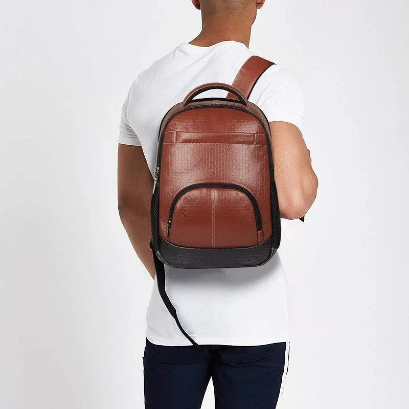 THE CLOWNFISH Fusion Series 25 litres Laptop Backpack for 14 Inch Laptops (Cinnamon)
