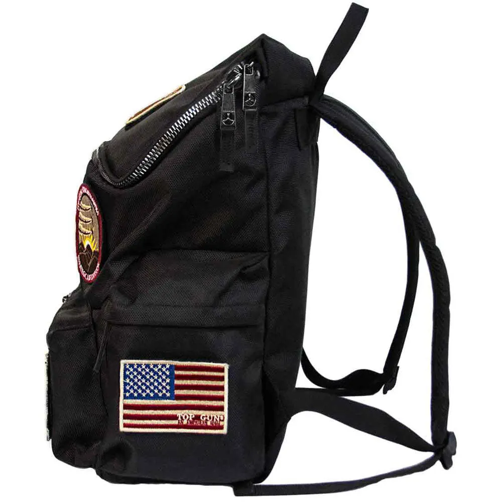 Top Gun Backpack With Patches Black