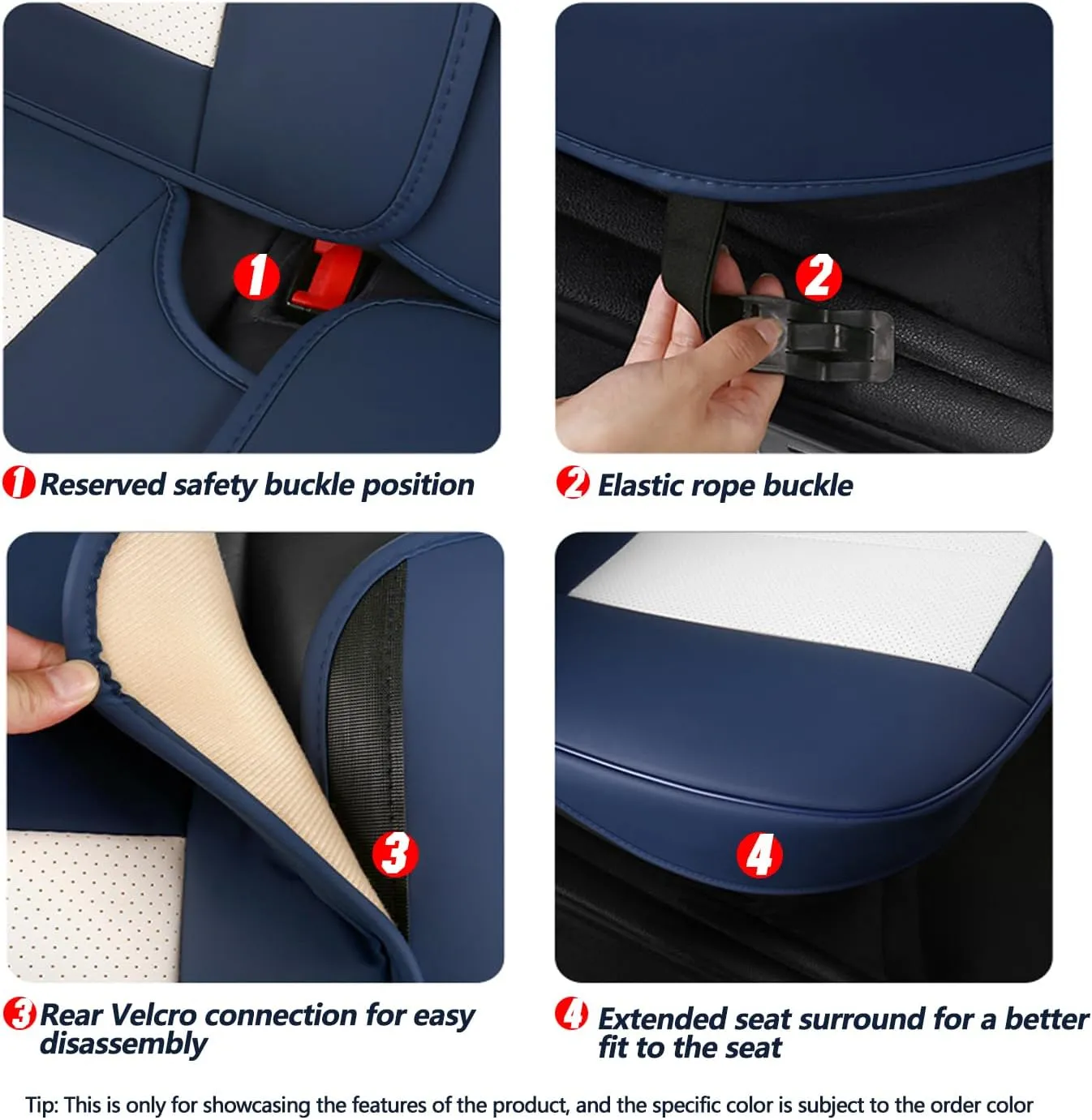 Universal Waterproof Nappa Leather Car Seat Covers - Full Set Protects & Keeps Front Rear Seats Clean - Comfortable & Fashionable Bucket Seat Protector Fits Most Cars, SUVs, Sedans -BlackAsh