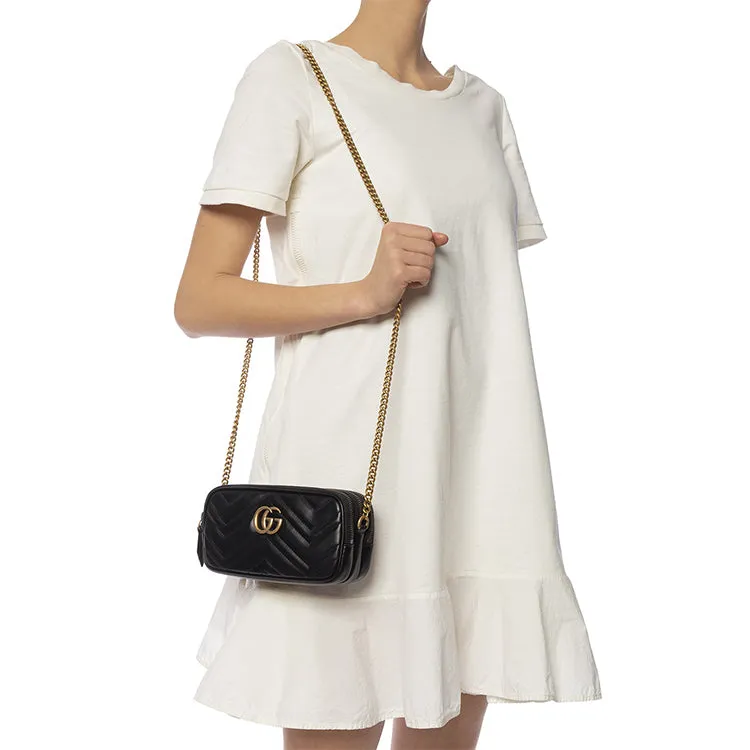 (WMNS) GUCCI GG Marmont Shoulder Bag Mini Black