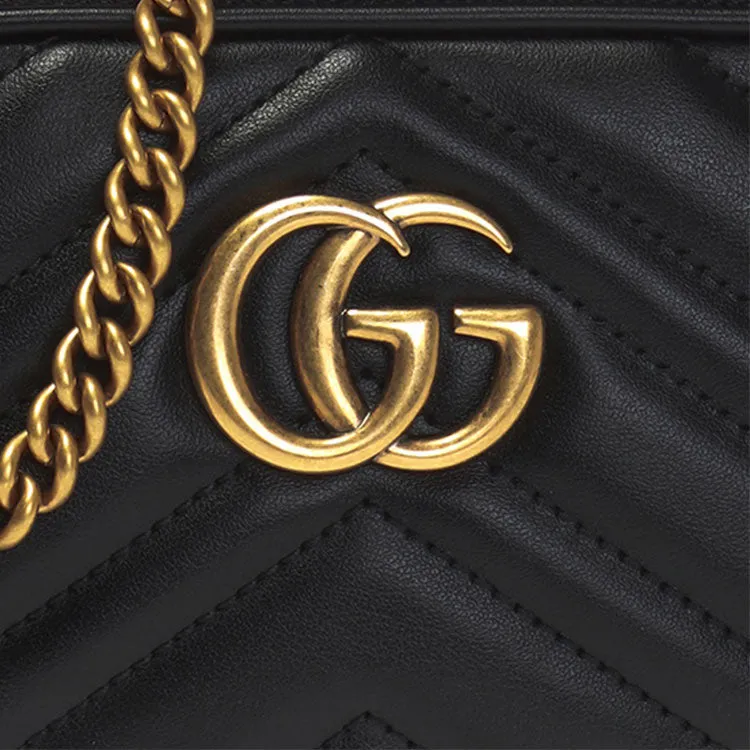 (WMNS) GUCCI GG Marmont Shoulder Bag Mini Black