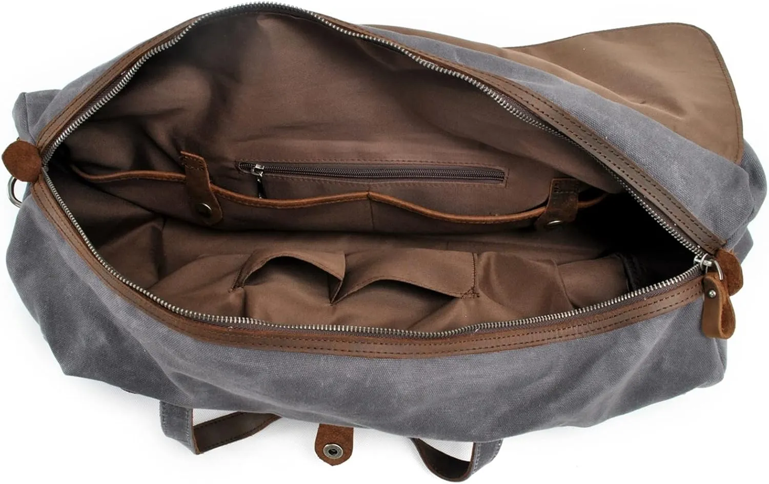 women Vintage Pure Cotton Canvas Leather Travel Duffle Bags Large Capacity Weekend Overnight Men Hand Luggage Big (Khaki)