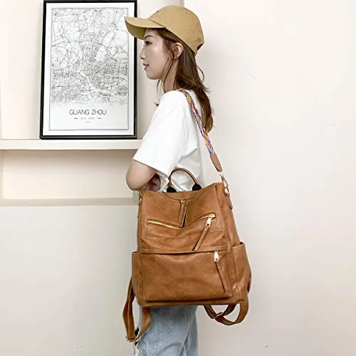 Women's Fashion Backpack Purses Multipurpose Design Convertible Satchel Handbags and Shoulder Bag PU Leather Travel bag