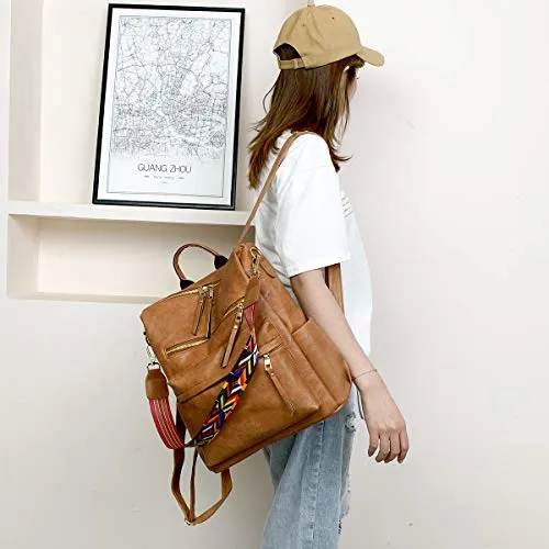 Women's Fashion Backpack Purses Multipurpose Design Convertible Satchel Handbags and Shoulder Bag PU Leather Travel bag