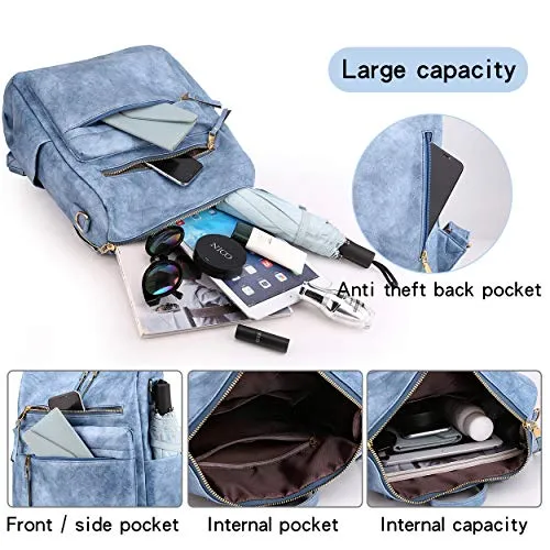 Women's Fashion Backpack Purses Multipurpose Design Convertible Satchel Handbags and Shoulder Bag PU Leather Travel bag