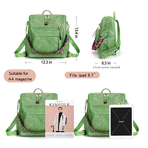 Women's Fashion Backpack Purses Multipurpose Design Convertible Satchel Handbags and Shoulder Bag PU Leather Travel bag