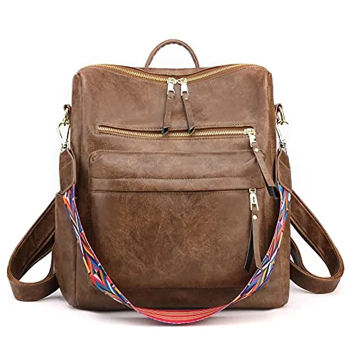 Women's Fashion Backpack Purses Multipurpose Design Convertible Satchel Handbags and Shoulder Bag PU Leather Travel bag