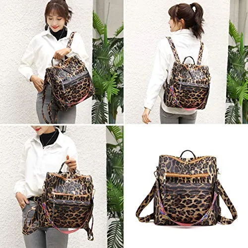 Women's Fashion Backpack Purses Multipurpose Design Convertible Satchel Handbags and Shoulder Bag PU Leather Travel bag
