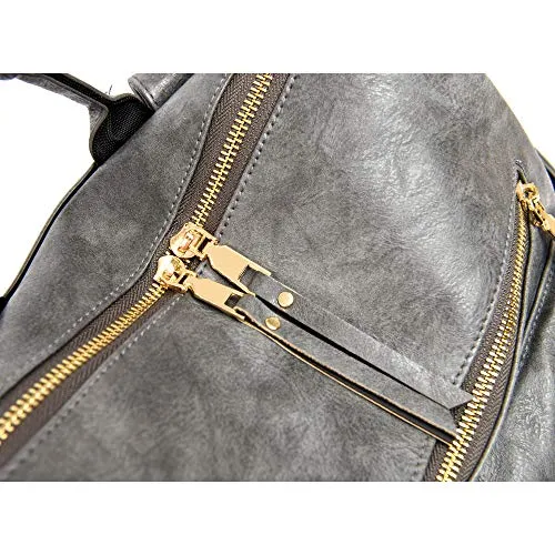 Women's Fashion Backpack Purses Multipurpose Design Convertible Satchel Handbags and Shoulder Bag PU Leather Travel bag
