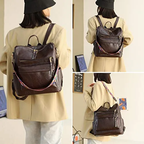 Women's Fashion Backpack Purses Multipurpose Design Convertible Satchel Handbags and Shoulder Bag PU Leather Travel bag