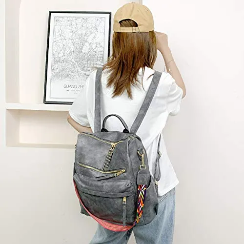 Women's Fashion Backpack Purses Multipurpose Design Convertible Satchel Handbags and Shoulder Bag PU Leather Travel bag