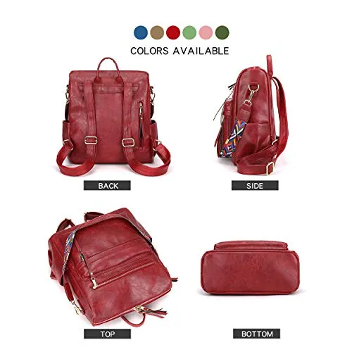 Women's Fashion Backpack Purses Multipurpose Design Convertible Satchel Handbags and Shoulder Bag PU Leather Travel bag