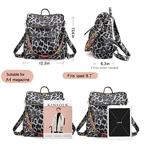 Women's Fashion Backpack Purses Multipurpose Design Convertible Satchel Handbags and Shoulder Bag PU Leather Travel bag