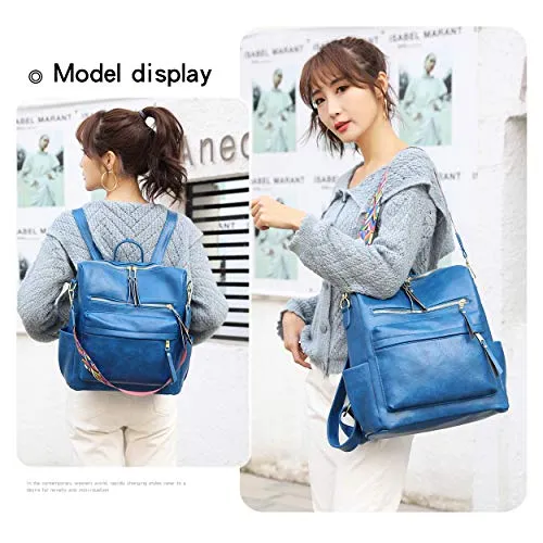 Women's Fashion Backpack Purses Multipurpose Design Convertible Satchel Handbags and Shoulder Bag PU Leather Travel bag