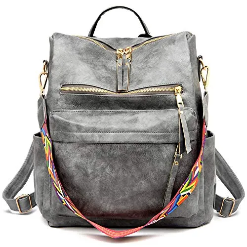 Women's Fashion Backpack Purses Multipurpose Design Convertible Satchel Handbags and Shoulder Bag PU Leather Travel bag