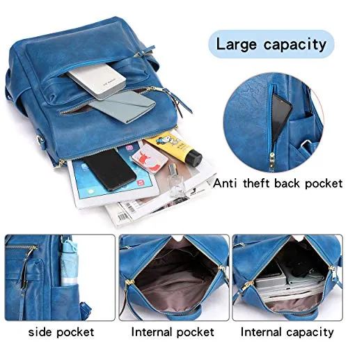 Women's Fashion Backpack Purses Multipurpose Design Convertible Satchel Handbags and Shoulder Bag PU Leather Travel bag