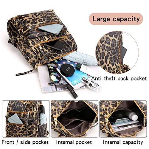 Women's Fashion Backpack Purses Multipurpose Design Convertible Satchel Handbags and Shoulder Bag PU Leather Travel bag