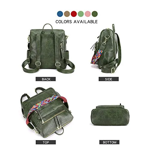 Women's Fashion Backpack Purses Multipurpose Design Convertible Satchel Handbags and Shoulder Bag PU Leather Travel bag