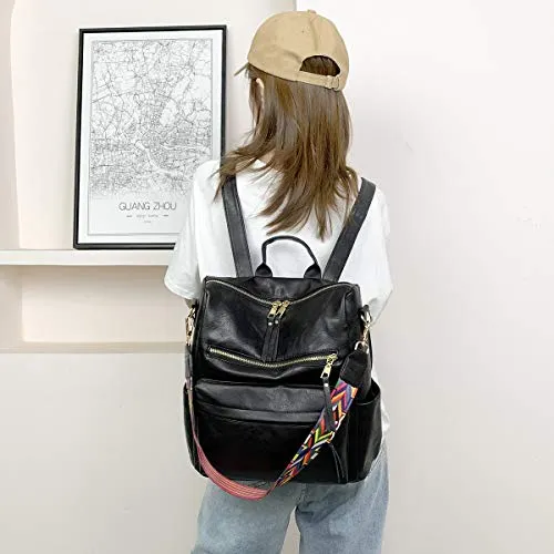 Women's Fashion Backpack Purses Multipurpose Design Convertible Satchel Handbags and Shoulder Bag PU Leather Travel bag