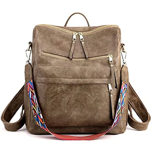 Women's Fashion Backpack Purses Multipurpose Design Convertible Satchel Handbags and Shoulder Bag PU Leather Travel bag