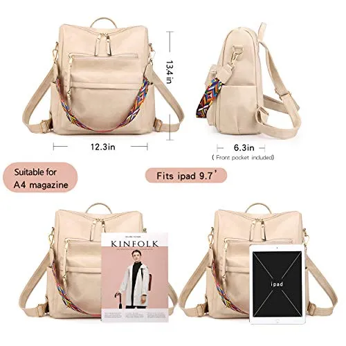Women's Fashion Backpack Purses Multipurpose Design Convertible Satchel Handbags and Shoulder Bag PU Leather Travel bag
