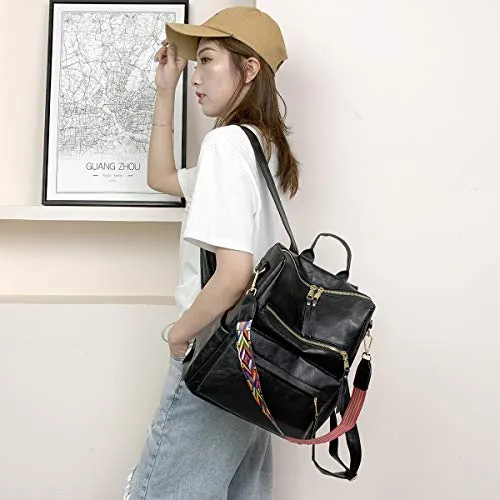 Women's Fashion Backpack Purses Multipurpose Design Convertible Satchel Handbags and Shoulder Bag PU Leather Travel bag