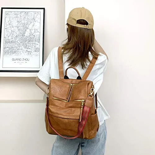 Women's Fashion Backpack Purses Multipurpose Design Convertible Satchel Handbags and Shoulder Bag PU Leather Travel bag