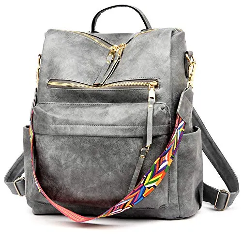 Women's Fashion Backpack Purses Multipurpose Design Convertible Satchel Handbags and Shoulder Bag PU Leather Travel bag