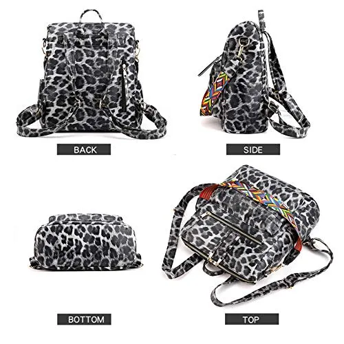 Women's Fashion Backpack Purses Multipurpose Design Convertible Satchel Handbags and Shoulder Bag PU Leather Travel bag