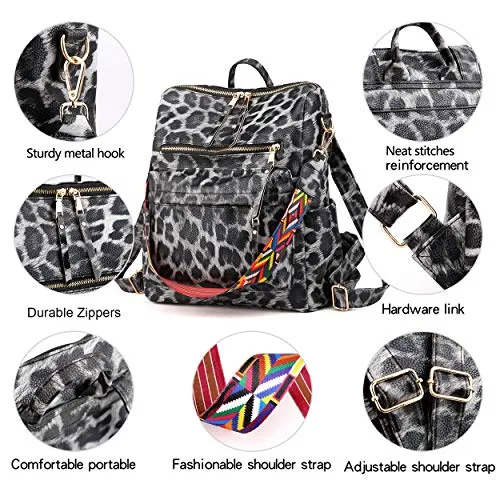 Women's Fashion Backpack Purses Multipurpose Design Convertible Satchel Handbags and Shoulder Bag PU Leather Travel bag