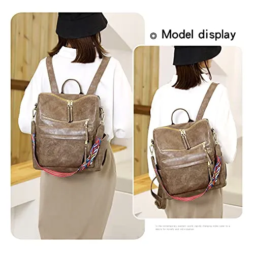 Women's Fashion Backpack Purses Multipurpose Design Convertible Satchel Handbags and Shoulder Bag PU Leather Travel bag