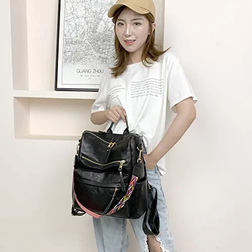 Women's Fashion Backpack Purses Multipurpose Design Convertible Satchel Handbags and Shoulder Bag PU Leather Travel bag