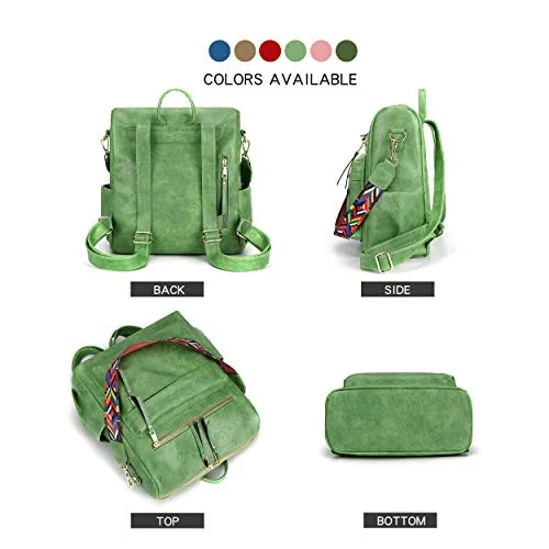 Women's Fashion Backpack Purses Multipurpose Design Convertible Satchel Handbags and Shoulder Bag PU Leather Travel bag
