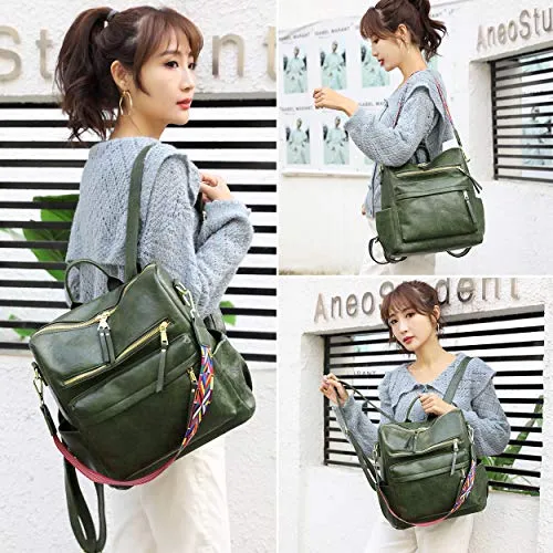 Women's Fashion Backpack Purses Multipurpose Design Convertible Satchel Handbags and Shoulder Bag PU Leather Travel bag