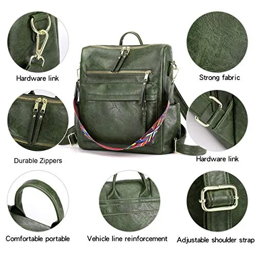 Women's Fashion Backpack Purses Multipurpose Design Convertible Satchel Handbags and Shoulder Bag PU Leather Travel bag