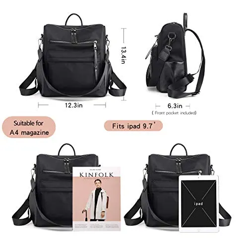 Women's Fashion Backpack Purses Multipurpose Design Convertible Satchel Handbags and Shoulder Bag PU Leather Travel bag