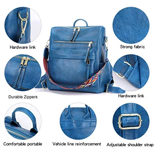 Women's Fashion Backpack Purses Multipurpose Design Convertible Satchel Handbags and Shoulder Bag PU Leather Travel bag