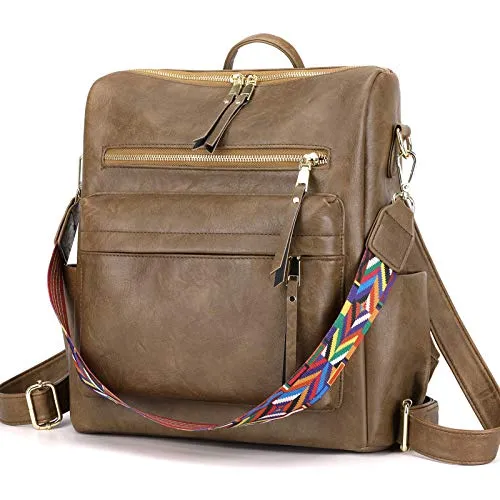 Women's Fashion Backpack Purses Multipurpose Design Convertible Satchel Handbags and Shoulder Bag PU Leather Travel bag