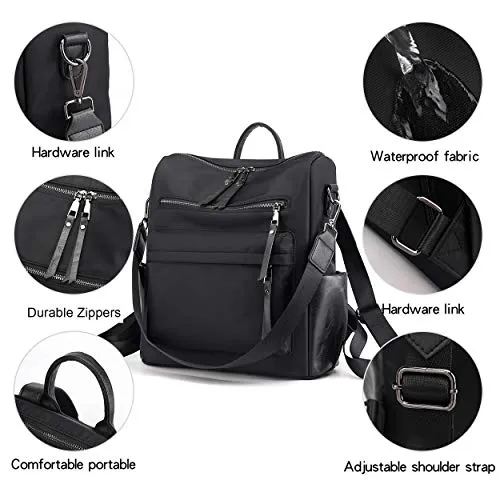 Women's Fashion Backpack Purses Multipurpose Design Convertible Satchel Handbags and Shoulder Bag PU Leather Travel bag