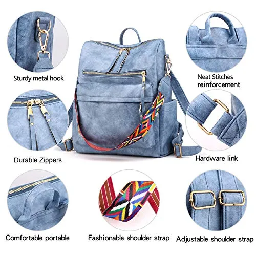Women's Fashion Backpack Purses Multipurpose Design Convertible Satchel Handbags and Shoulder Bag PU Leather Travel bag