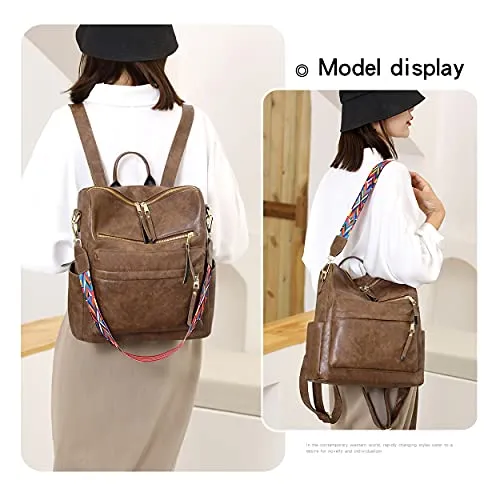 Women's Fashion Backpack Purses Multipurpose Design Convertible Satchel Handbags and Shoulder Bag PU Leather Travel bag