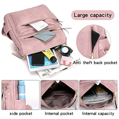 Women's Fashion Backpack Purses Multipurpose Design Convertible Satchel Handbags and Shoulder Bag PU Leather Travel bag