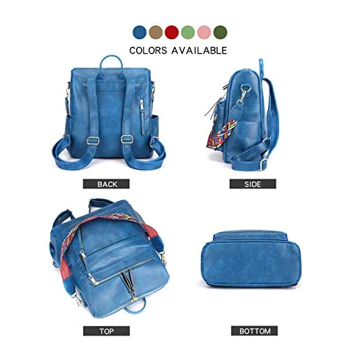 Women's Fashion Backpack Purses Multipurpose Design Convertible Satchel Handbags and Shoulder Bag PU Leather Travel bag