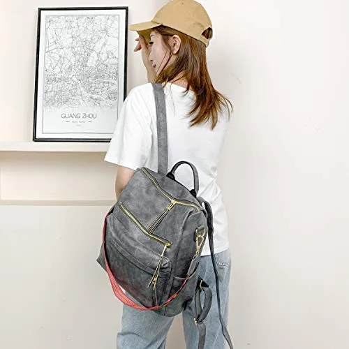 Women's Fashion Backpack Purses Multipurpose Design Convertible Satchel Handbags and Shoulder Bag PU Leather Travel bag